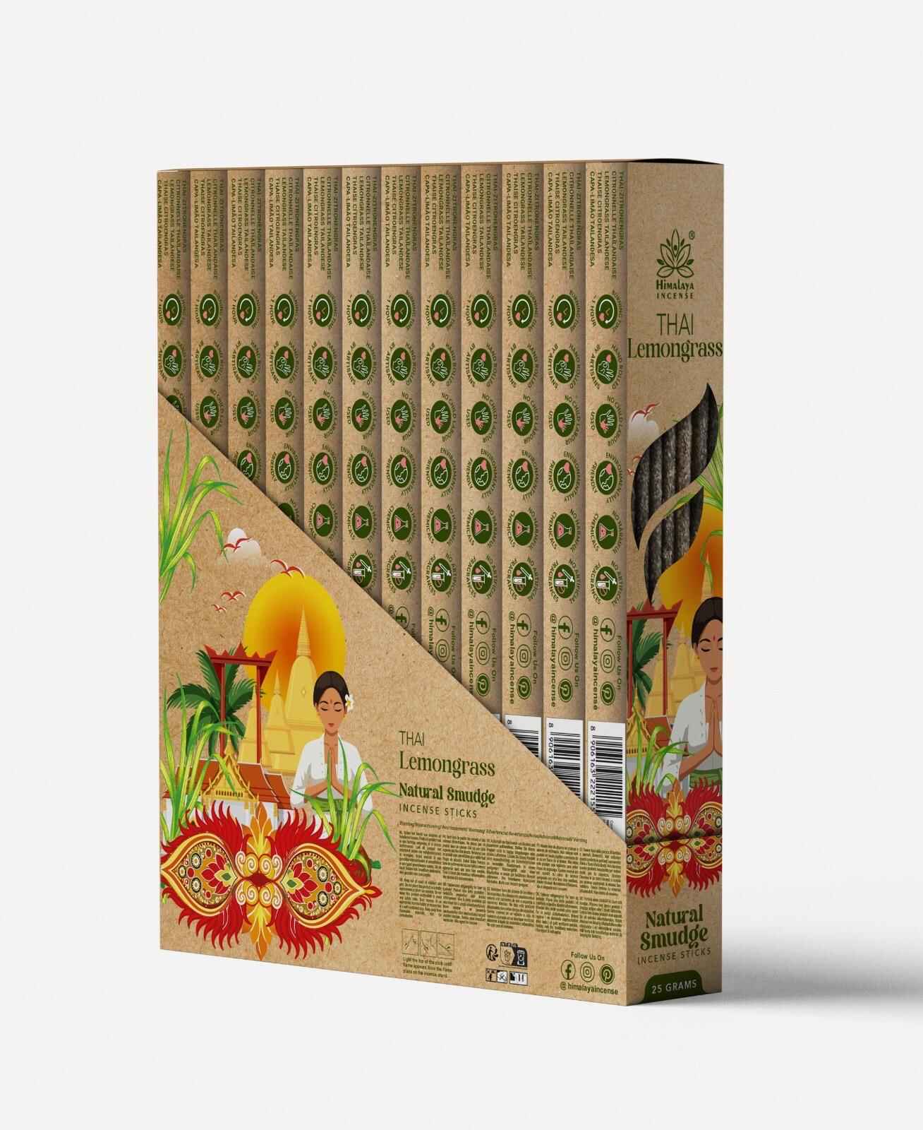 Bâton d'encens à la citronnelle thaïlandaise de l'Himalaya, 25 g